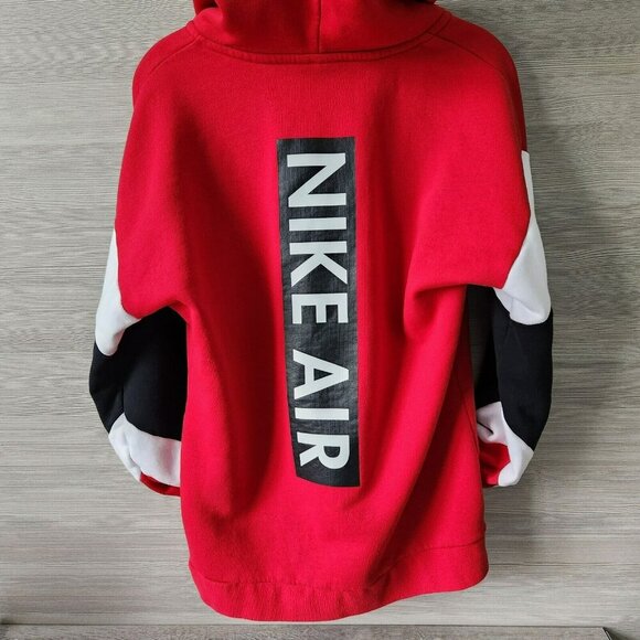Nike Air Mens Red Athleisure Long Sleeve Pockets Full Zip Hoodie Jacket US Sz S - Picture 3 of 16